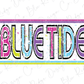 Blue Tide Long County Retro Neon School Spirit Graphic T-Shirt