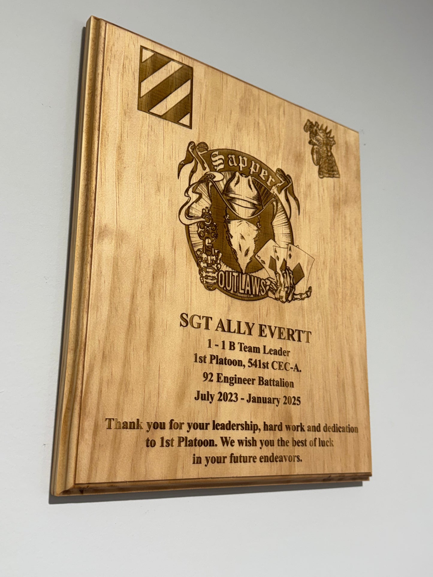 11" x 13" Laser Engraved Farewell Plaque