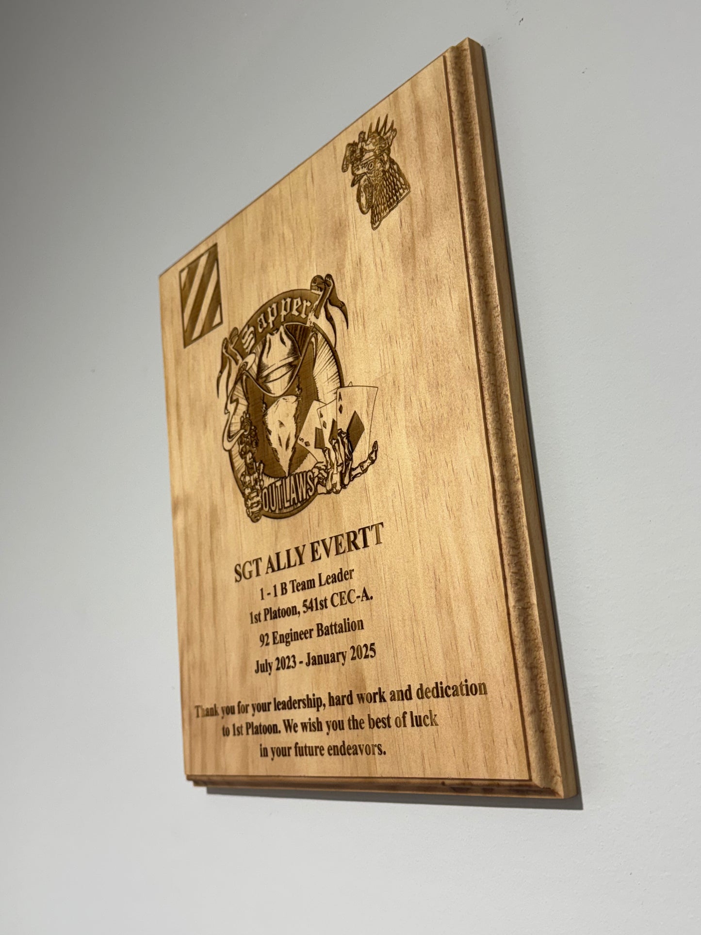 11" x 13" Laser Engraved Farewell Plaque