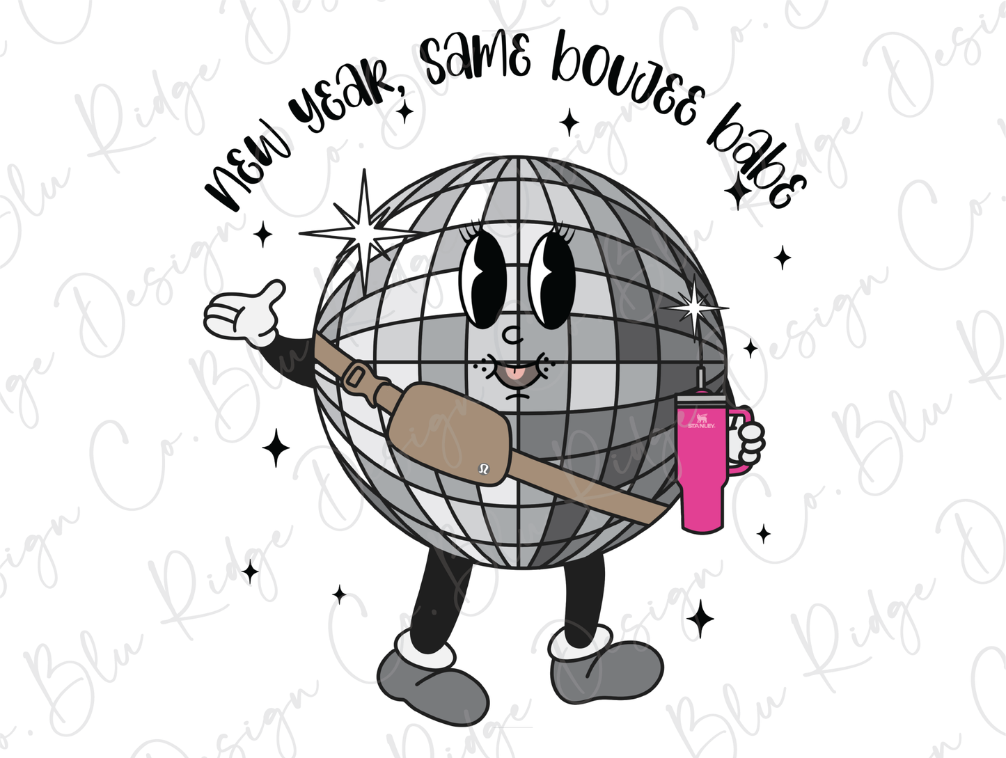 New Year, Same Boujee Bitch Disco Ball Graphic T-Shirt