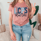 Long County Primary School Blue Tide School Spirit Stamp Letters Graphic T-Shirt