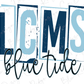 Long County Middle School Blue Tide School Spirit Stamp Letters Graphic T-Shirt