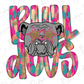 Colorful Streak Bull Dogs Graphic T-Shirt