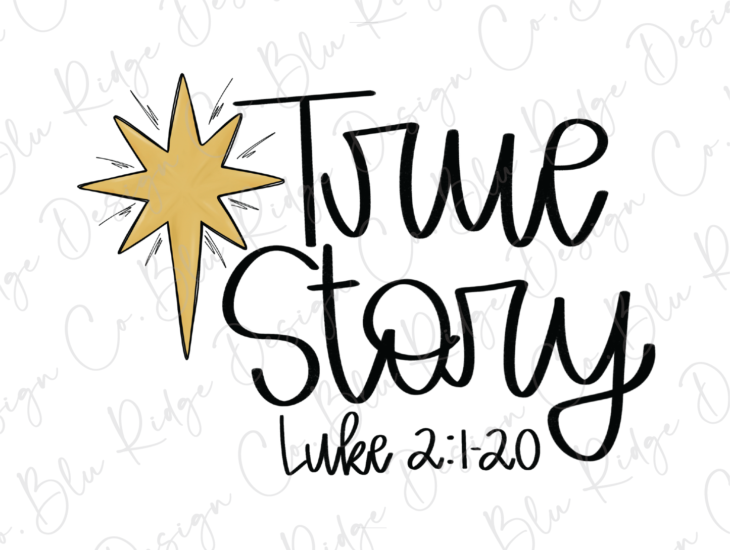 Jesus True Story Luke 2:1-20 (Back/Pocket Combo) Graphic T-Shirt
