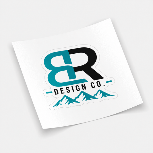 Custom kiss cut vinyl sticker on a square peel-away backing liner