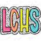 Long County High School LCHS Initials Dalmatian Graphic T-Shirt