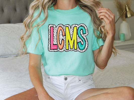 Long County Middle School LCMS Initials Dalmatian Graphic T-Shirt