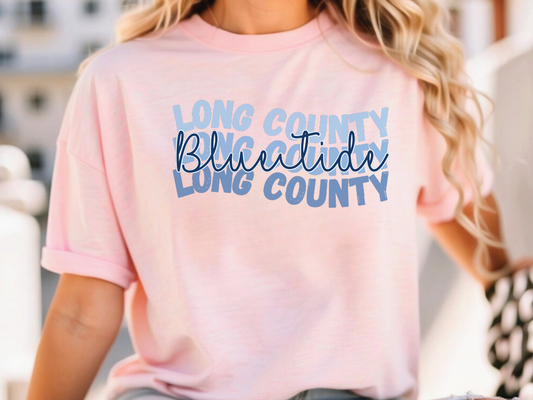 Long County Blue Tide School Spirit Graphic T-Shirt