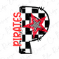 Black And White Checkered Pirates Graphic T-Shirt