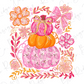 Preppy Floral Coquette Pink Pumpkin Stack Graphic T-Shirt