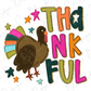 Colorful Thankful Turkey Graphic T-Shirt