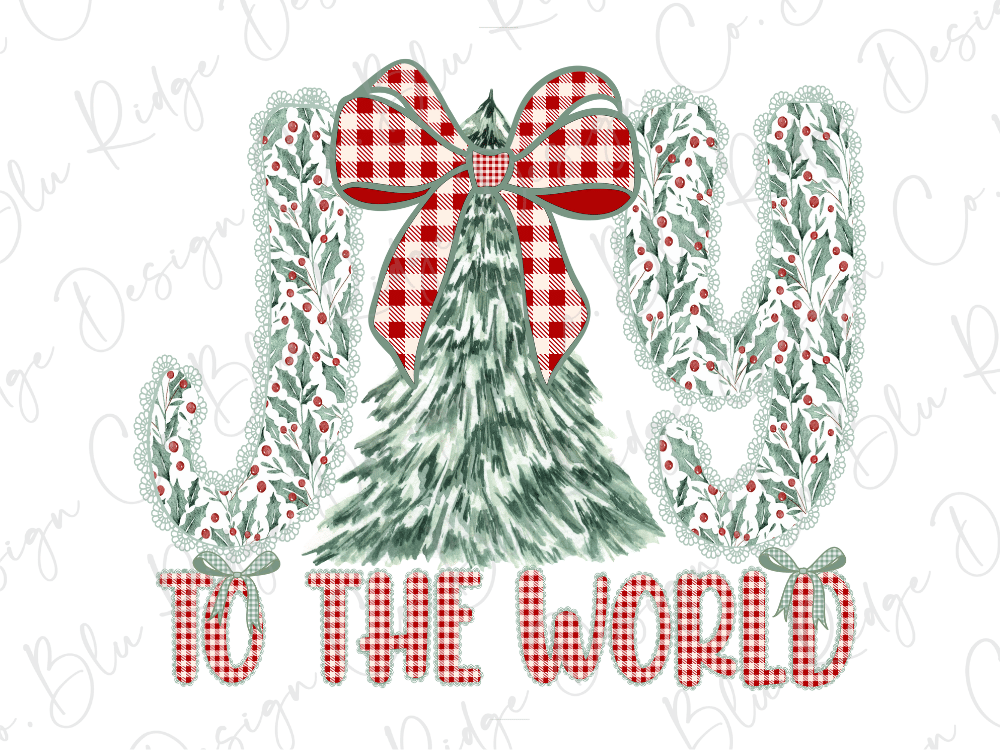 Joy To The World Holly Leaves Graphic T-Shirt
