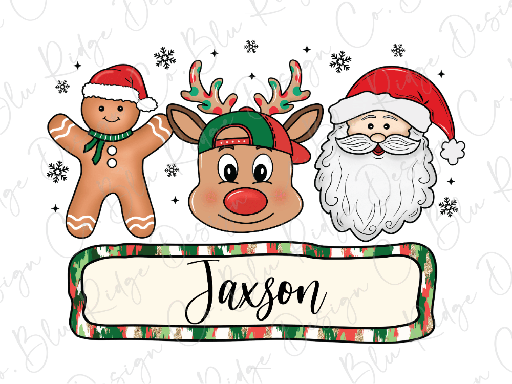 Kids Christmas Custom Name Graphic T-Shirt