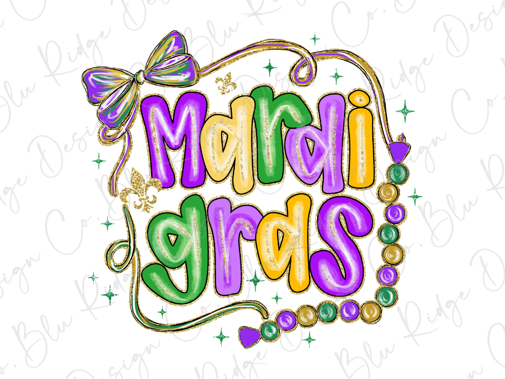 Faux Glitter Mardi Gras Graphic T-Shirt