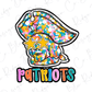 Patriots Graffiti Dots Mascot Graphic T-Shirt