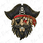 Pirates Black And Red Mascot (Back/Pocket Combo) Graphic T-Shirt