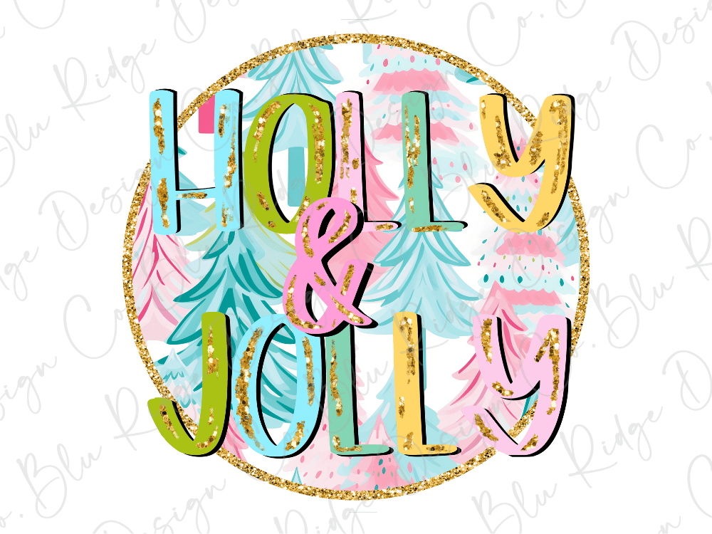 Bright Preppy Holly & Jolly Graphic T-Shirt