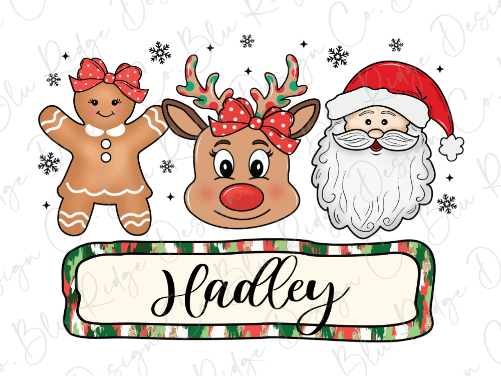 Kids Christmas Custom Name Graphic T-Shirt