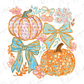 Preppy Coquette Fall Pumpkins Graphic T-Shirt