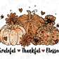Grateful Thankful Blessed Fall Floral Pumpkin Graphic T-Shirt