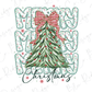 Coquette Merry Christmas Tree Graphic T-Shirt