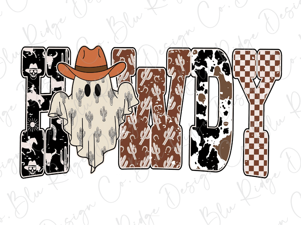 Howdy Spooky Cowboy Ghost Graphic T-Shirt