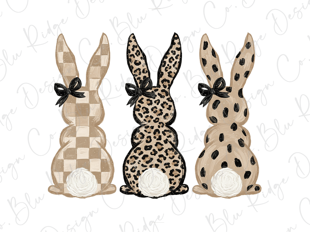 Preppy Neutral Easter Bunnies Graphic T-Shirt