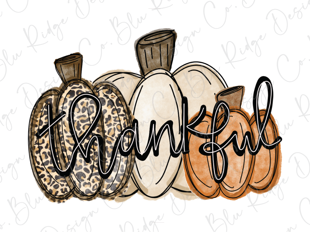 Thankful Leopard Pumpkin Graphic T-Shirt