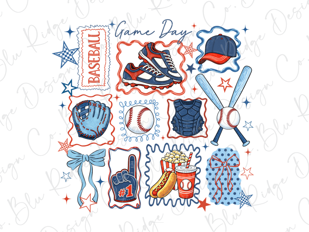 Game Day Baseball Collage Graphic T-Shirt