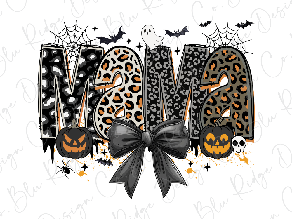 Leopard Halloween Mama Graphic T-Shirt