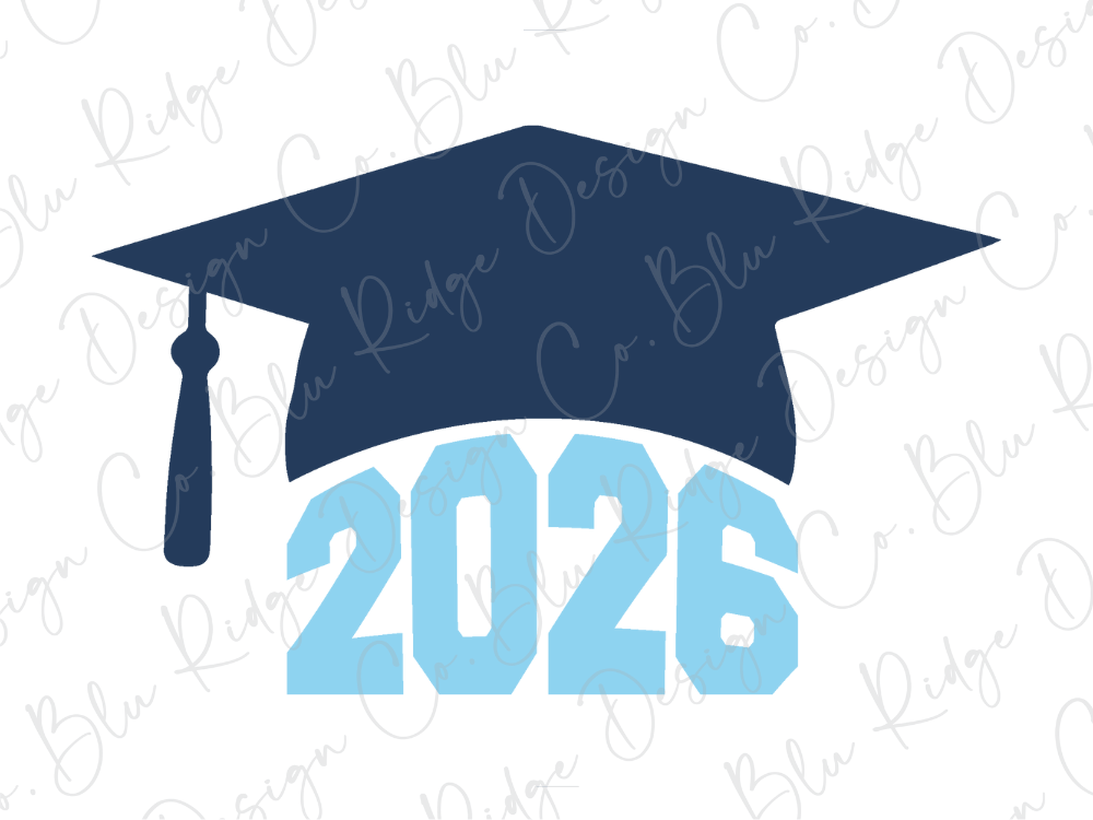 2026 Blue Graduation Cap Graphic T-Shirt