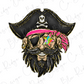 Neon Faux Glitter Pirates (Back/Pocket Combo) Graphic T-Shirt