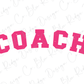Pink Coach Varsity Letters Graphic T-Shirt