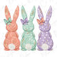 Pastel Painted Easter Bunnies Graphic T-Shirt