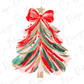Brushstroke Coquette Christmas Tree Graphic T-Shirt