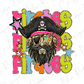 Neon Faux Glitter Pirates (Back/Pocket Combo) Graphic T-Shirt
