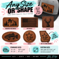 Leather patch shapes and sizes: rounded rectangle, rectangle, square, oval, circle or cut to your design, from 2 by 3 inches up to 6 by 6