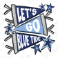 Let's Go Blue Tide School Spirit Pennant Banner Graphic T-Shirt