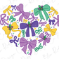 Mardi Gras Coquette Heart Graphic T-Shirt
