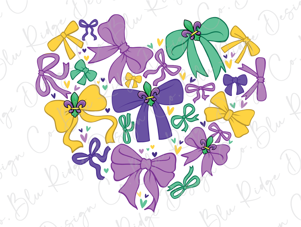 Mardi Gras Coquette Heart Graphic T-Shirt