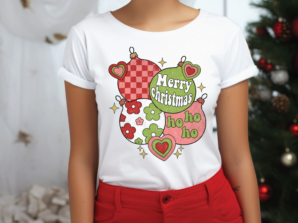 Merry Christmas Ornaments Graphic T-Shirt