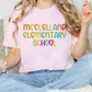 McClelland Elementary School Blue Tide School Spirit Bright Letters Graphic T-Shirt