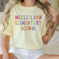 McClelland Elementary School Blue Tide School Spirit Neon Letters Graphic T-Shirt