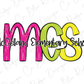McClelland Elementary School MES Initials Blue Tide School Spirit Bright Letters Graphic T-Shirt