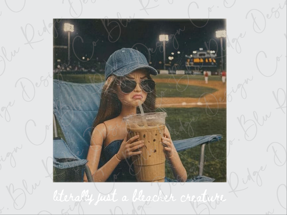 Literally Just A Bleacher Creature Doll Ballfield Baseball Mama Graphic T-Shirt