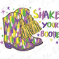 Shake Your Bootie Mardi Gras Brushstroke Graphic T-Shirt
