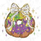 Mardi Gras King Cake Perdita Dot Bow Graphic T-Shirt