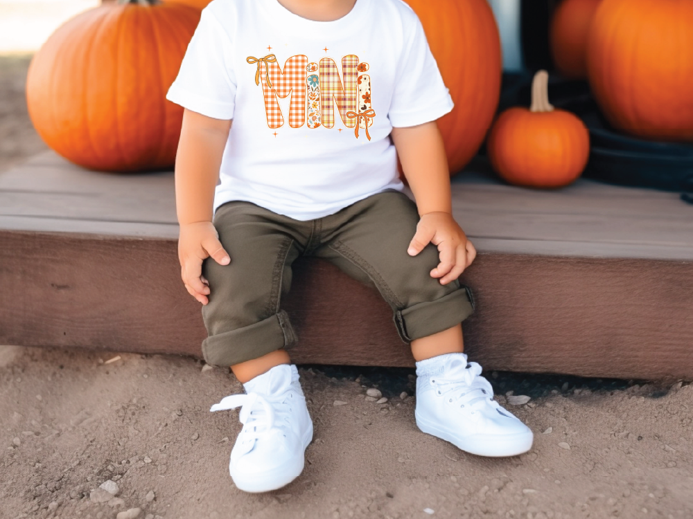 Preppy Floral Fall Name Graphic T-Shirt