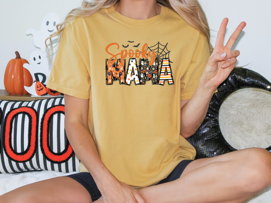 Halloween Spooky Mama Graphic T-Shirt