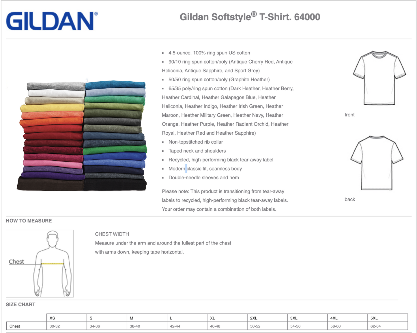 Corn Silk Gildan - Softstyle® T-Shirt - 64000 Blank